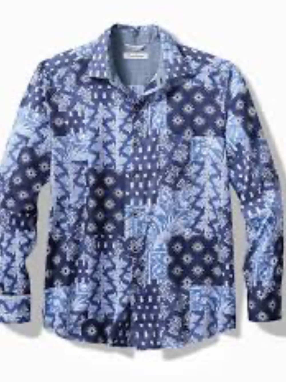 NWOT Tommy Bahama Navy and White Tropical Print Long Sleeve Shirt Never Worn!!